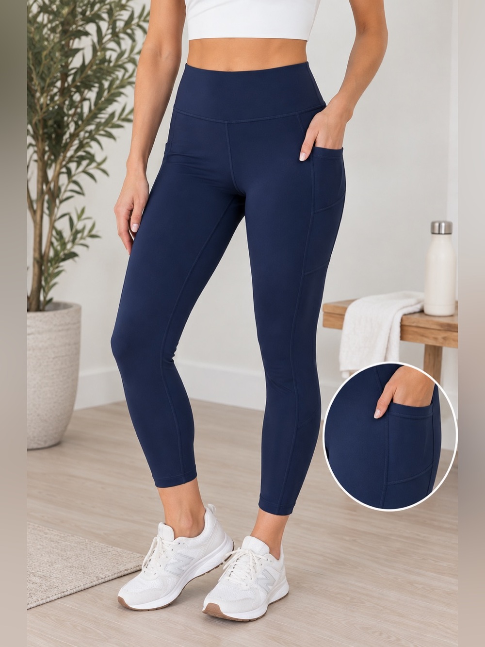 Z by Zella Navy High Rise Pocket 7/8 Leggings XL
